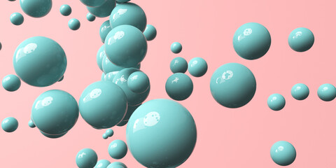 3D render of different size of spheres