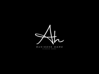 Letter AH Logo, signature ah logo icon vector image design for business
