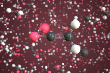 Ketene molecule, conceptual molecular model. Chemical 3d rendering