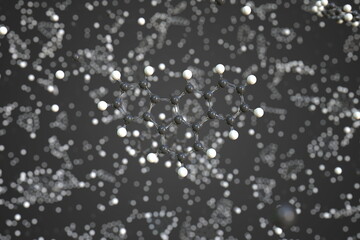 Molecule of benzo(e)fluoranthene, conceptual molecular model. Conceptual 3d rendering