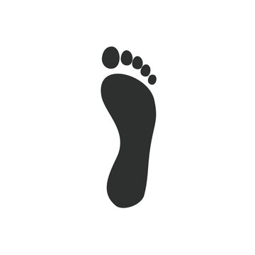 Footprint simple icon human bare foot imprint