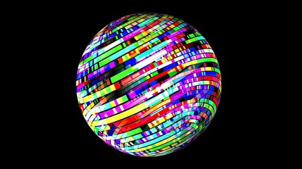 Obraz premium Colorful pixels on rotating sphere