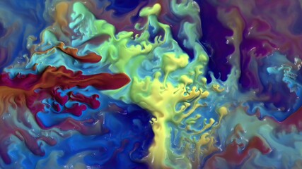 Colorful paint mix with gradient vivid colors