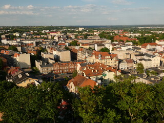 Fototapeta na wymiar City panorama viewed from the Klimek Tower, Grudziądz, Poland