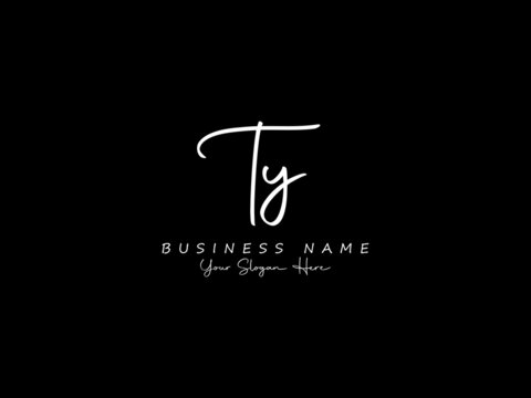 Letter TY Logo, signature ty logo icon vector image design for business