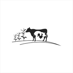 creative simple logo design  negative cow