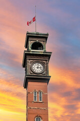 the colonial clock tower of 'number 8 hose station', toronto, canada