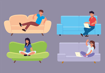 people sitting on couch