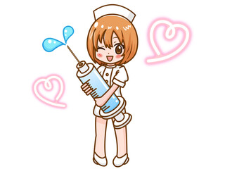注射器を持った看護師さん