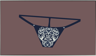 sexy black lace thong panties. women's underwear sexy lace. Stock vector graphics. Illustration for use in backgrounds, postcards, websites, brands