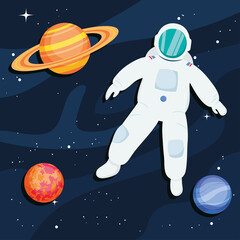 planets and astronaut © Jeronimo Ramos