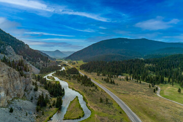 Big Sky Montana - Gallatin River - obrazy, fototapety, plakaty