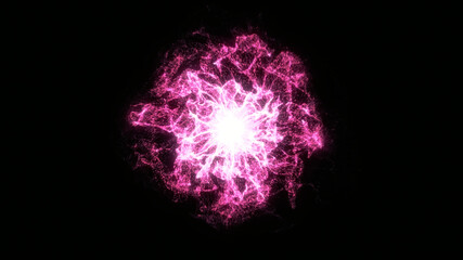 Abstract glowing plasma burst. Energy explosion flame wave
