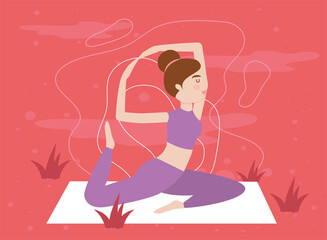beautiful woman practicing yoga