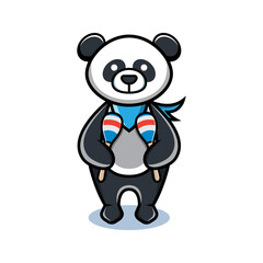 Obraz na płótnie Canvas cartoon animal cute panda holding a maracas