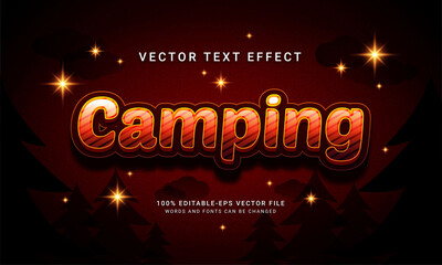 Camping editable text effect themed wild life