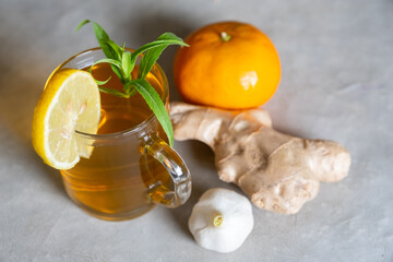 Mixtures of honey, ginger, and garlic that are useful in the cold and refreshing for the body