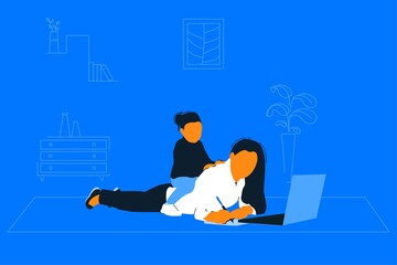 mothers who work together with taking care of children