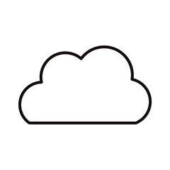 クラウドのシンプルな白黒細線アイコン/白背景