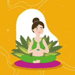 woman sitting in lotus position