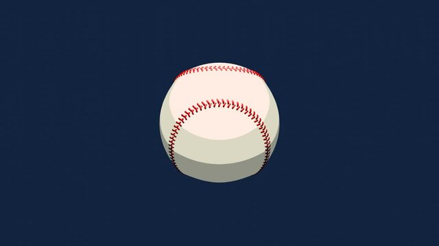 Toon style baseball ball animation.
Isolated on dark blue background.