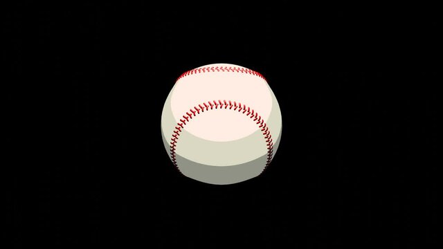 Toon style baseball ball animation.
Isolated on black background.