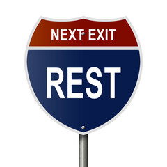 Rendered concept sign in the style of interstate freeway markers