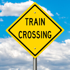 Rendered concept sign in the style of a yellow diamond road warning