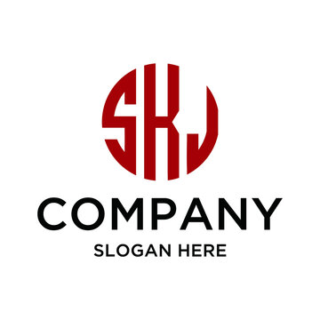 Initial letters SKJ logo design vector