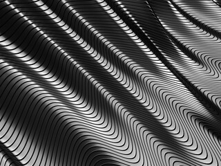 Metallic abstract wavy liquid background