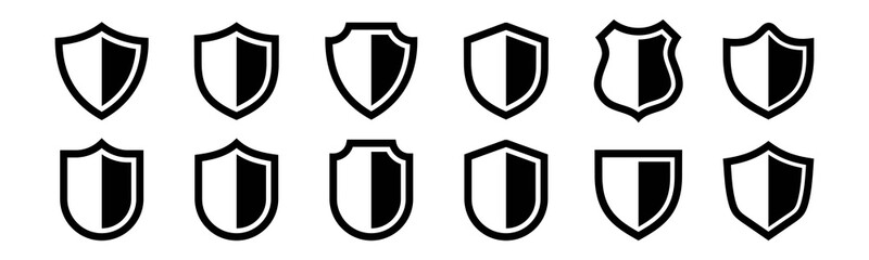 Vector graphic of shield icon collection