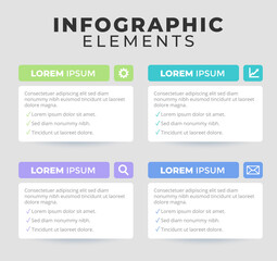 Modern infographics with four colors