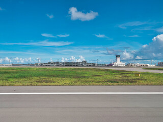 Okinawa,Japan - July 11, 2021: Ishigaki airport terminal 
