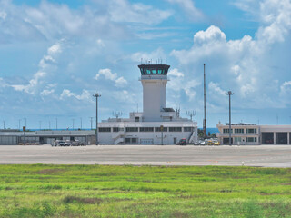 Okinawa,Japan - July 15, 2021: Ishigaki airport terminal 
