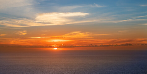 Fototapeta na wymiar Soft Warm Sunset Ocean