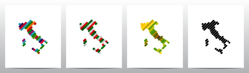 Italy On Colorfull Stripes Logo Design 