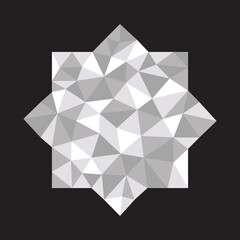 Polygonal geometric crystal octagon suitable for islamic logo, symbol, background, best award.
