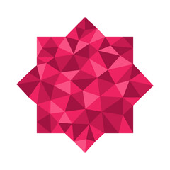 Polygonal geometric crystal octagon suitable for islamic logo, symbol, background, best award.
