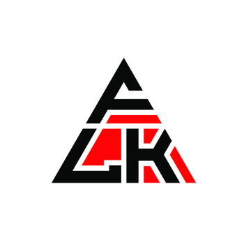 FLK triangle letter logo design with triangle shape. FLK triangle logo design monogram. FLK triangle vector logo template with red color. FLK triangular logo Simple, Elegant, and Luxurious Logo. FLK 