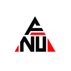 FNU triangle letter logo design with triangle shape. FNU triangle logo design monogram. FNU triangle vector logo template with red color. FNU triangular logo Simple, Elegant, and Luxurious Logo. FNU 