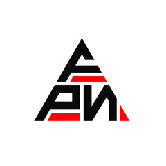 FPN triangle letter logo design with triangle shape. FPN triangle logo design monogram. FPN triangle vector logo template with red color. FPN triangular logo Simple, Elegant, and Luxurious Logo. FPN 