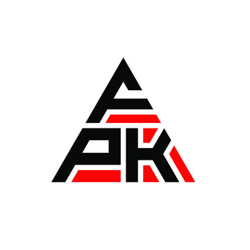 FPK triangle letter logo design with triangle shape. FPK triangle logo design monogram. FPK triangle vector logo template with red color. FPK triangular logo Simple, Elegant, and Luxurious Logo. FPK 