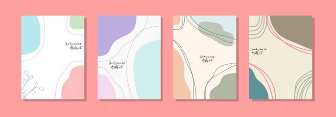social media post background template, abstract design and pastel colors