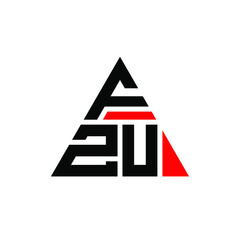 FZU triangle letter logo design with triangle shape. FZU triangle logo design monogram. FZU triangle vector logo template with red color. FZU triangular logo Simple, Elegant, and Luxurious Logo. FZU 