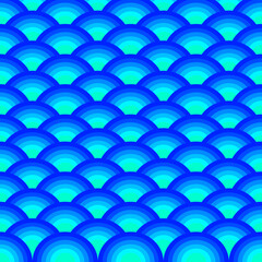 Blue fish scales seamless horizontal background ,Vector.