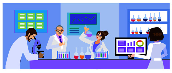 Professor and Scientist working in the lab, science  laboratory,