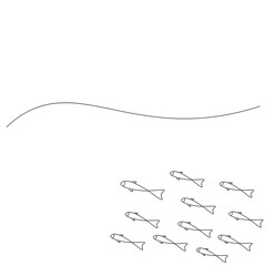 Fish swimming on sea vector illustration