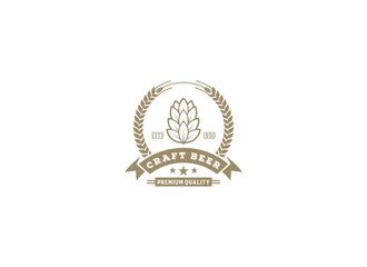 Brewery label logo design vector in white background