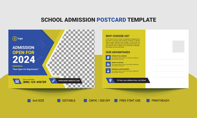 kids back to school postcard template