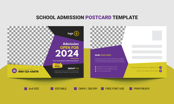Admission Open Promotional Postcard Template